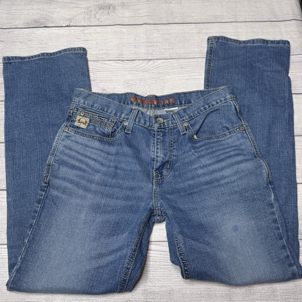 Cinch Ian Jeans Mens 30x32 Slim Straight Blue Medium Wash Stretch Denim Western